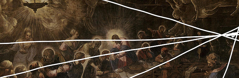 Participant’s drawing of the composition lines on Tintoretto’s Last Supper (1592)